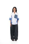 Shirt White and Blue Striper