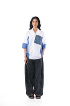 Shirt White and Blue Striper