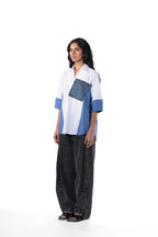 Shirt White and Blue Striper