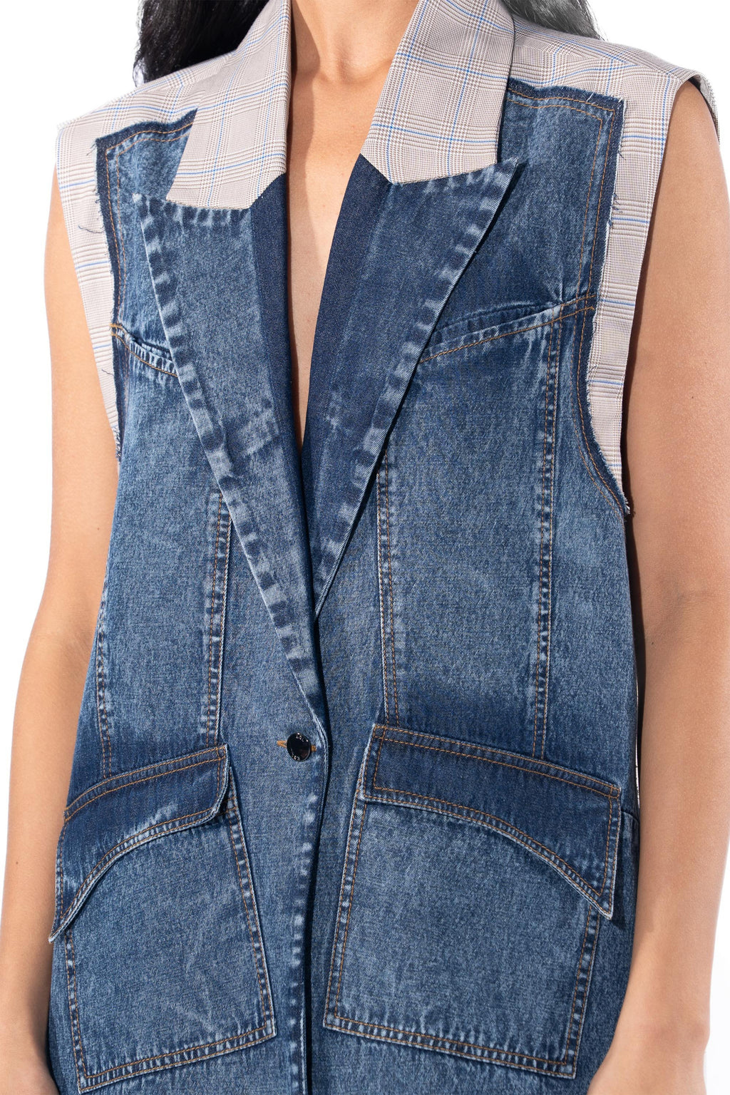 Vest Blue And Striper