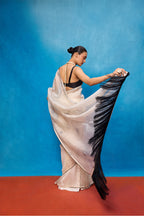 Saree Blouse Fabric Off-white Ice-blue