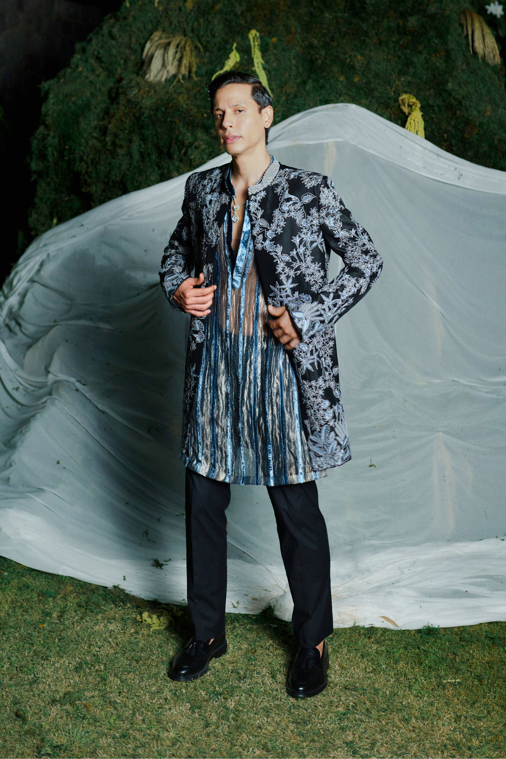 Sherwani Kurta Pant Black