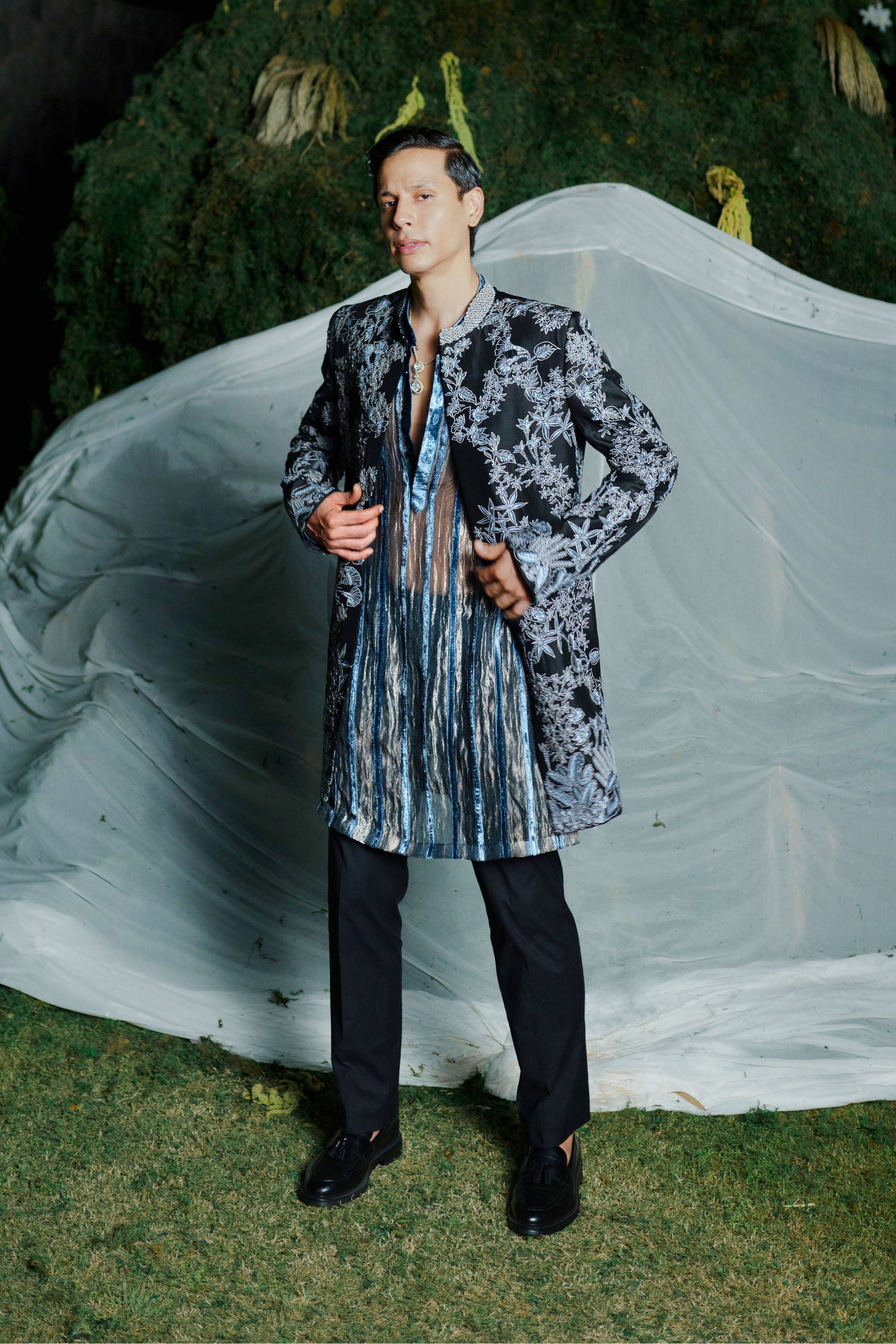 Sherwani Kurta Pant Black