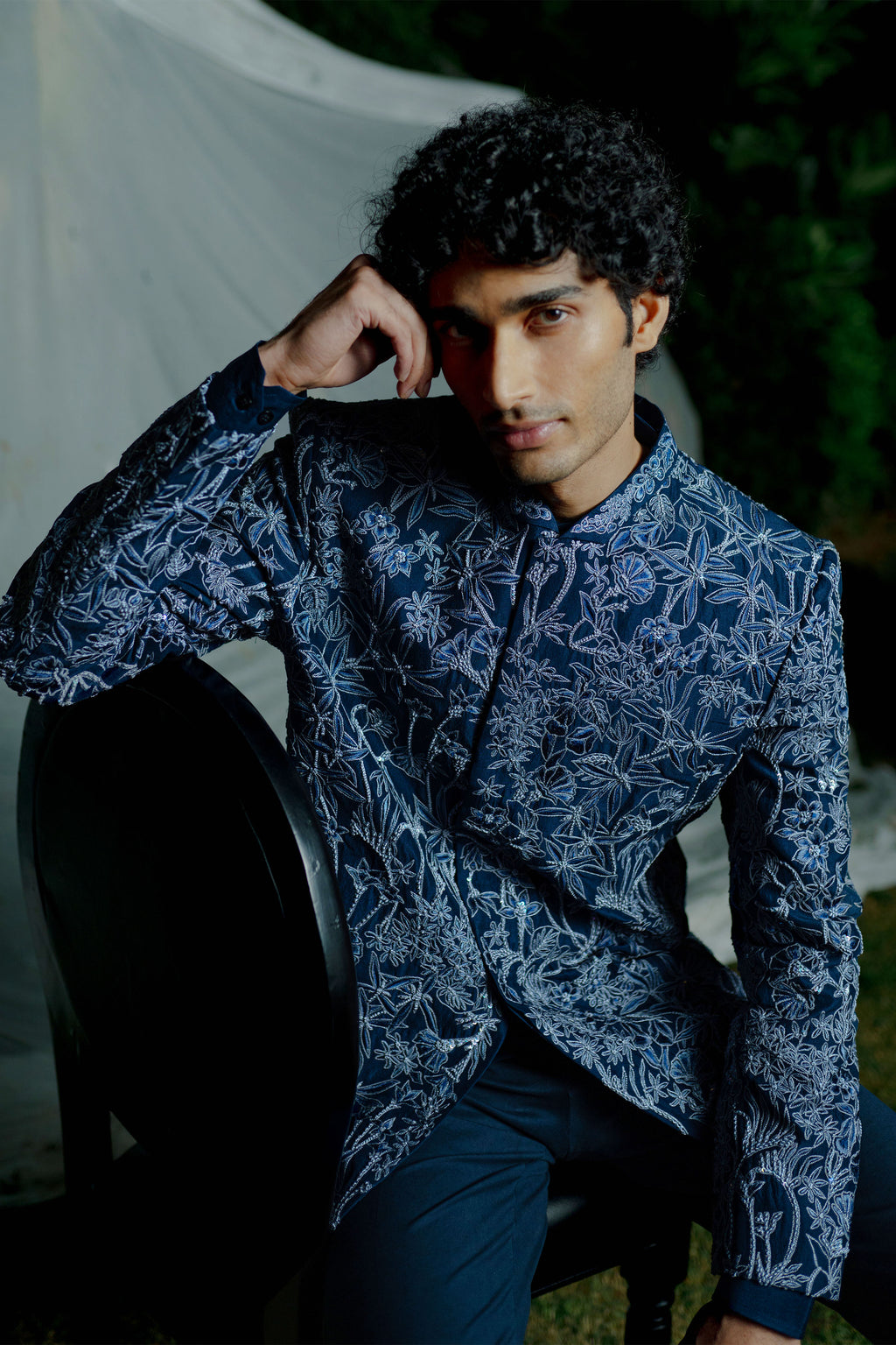 Bandhgala Kurta Pant Navy Blue