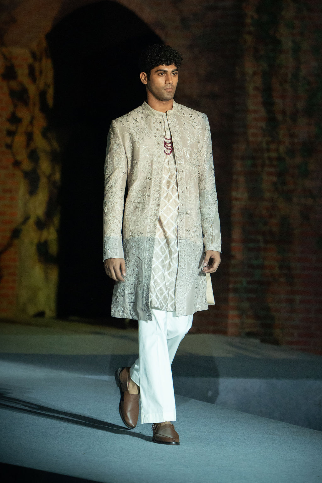 Sherwani Kurta Pant Champagne