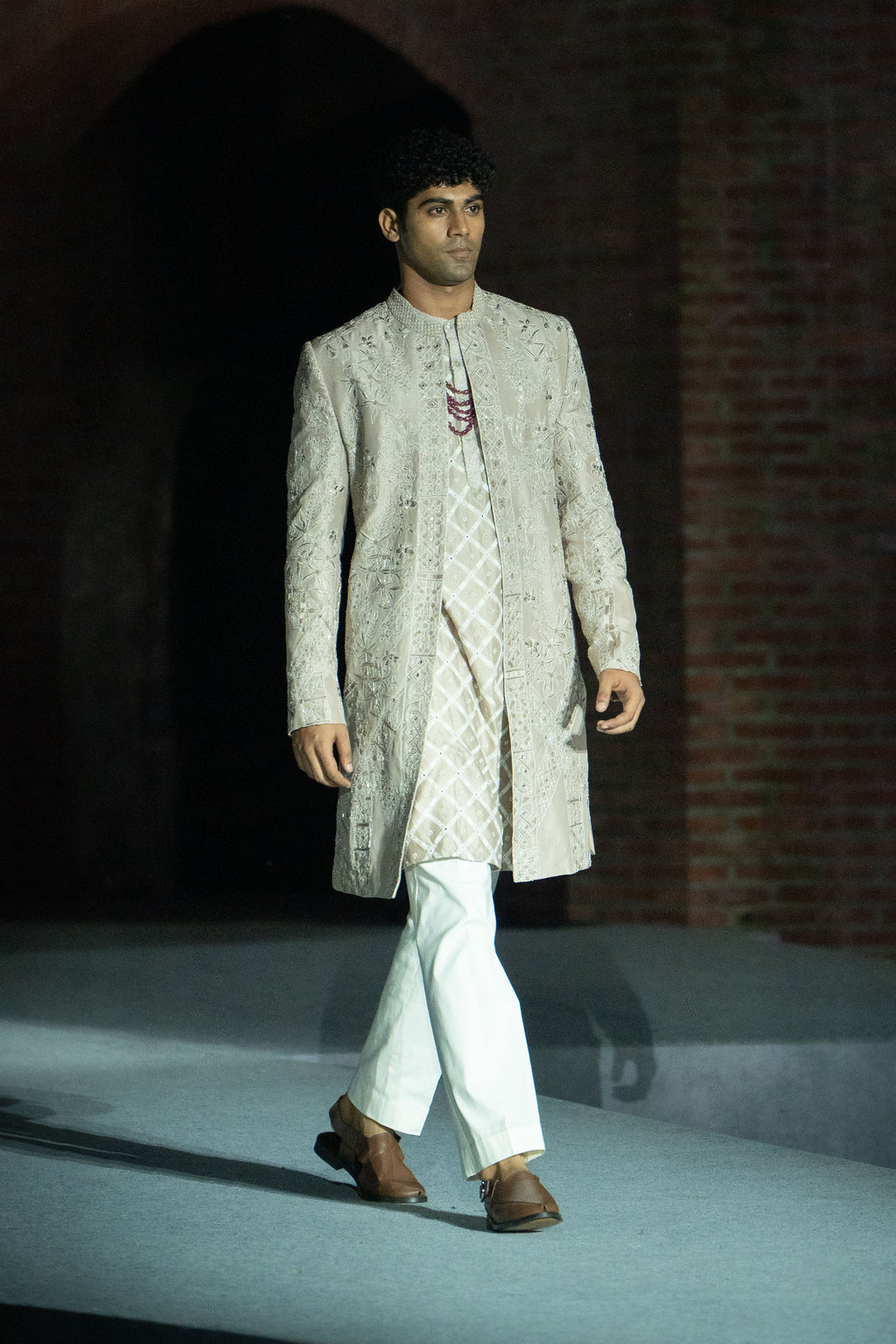 Sherwani Kurta Pant Champagne