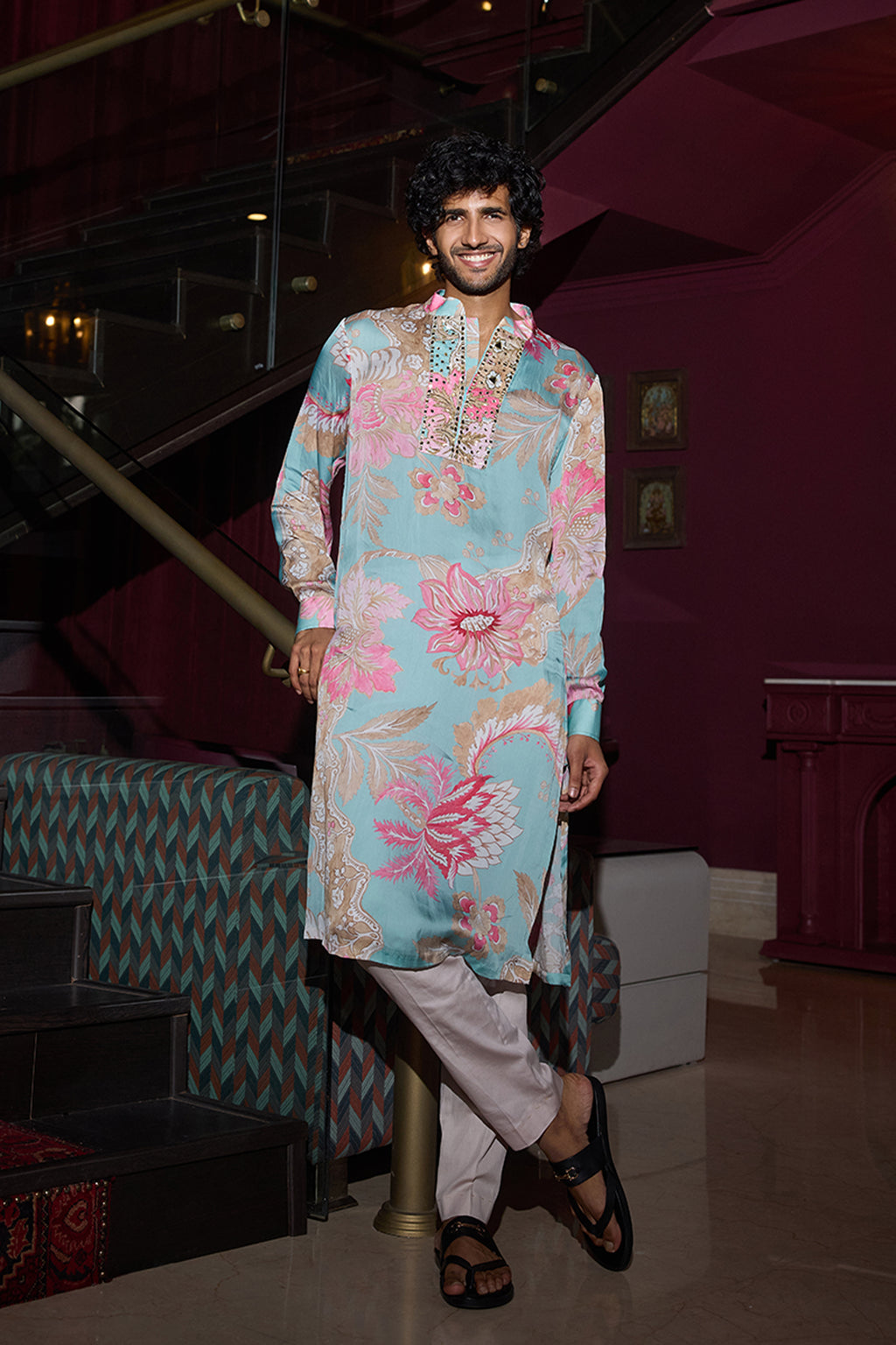 MAHIMA MAHAJAN KURTA PANT AQUA