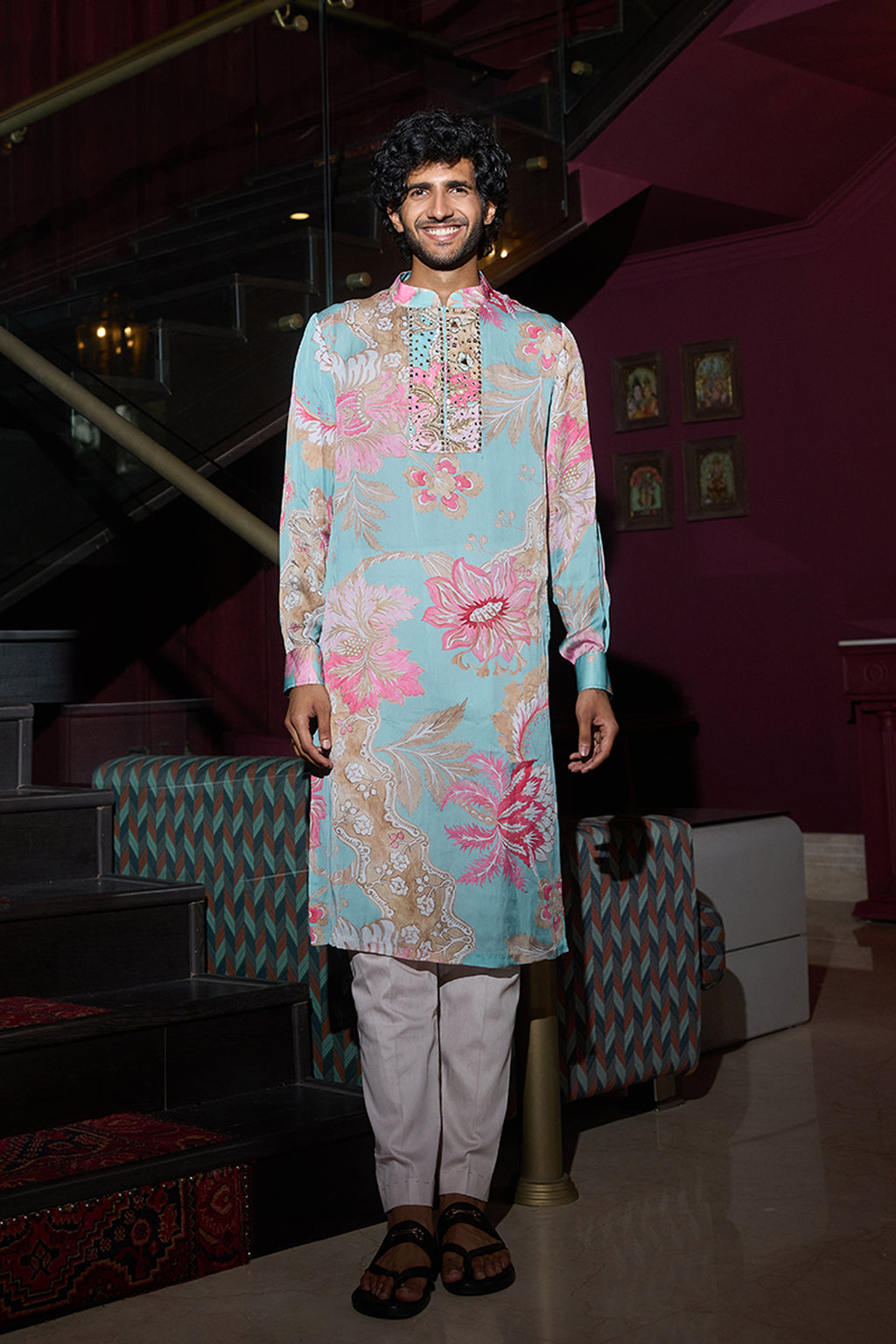 MAHIMA MAHAJAN KURTA PANT AQUA