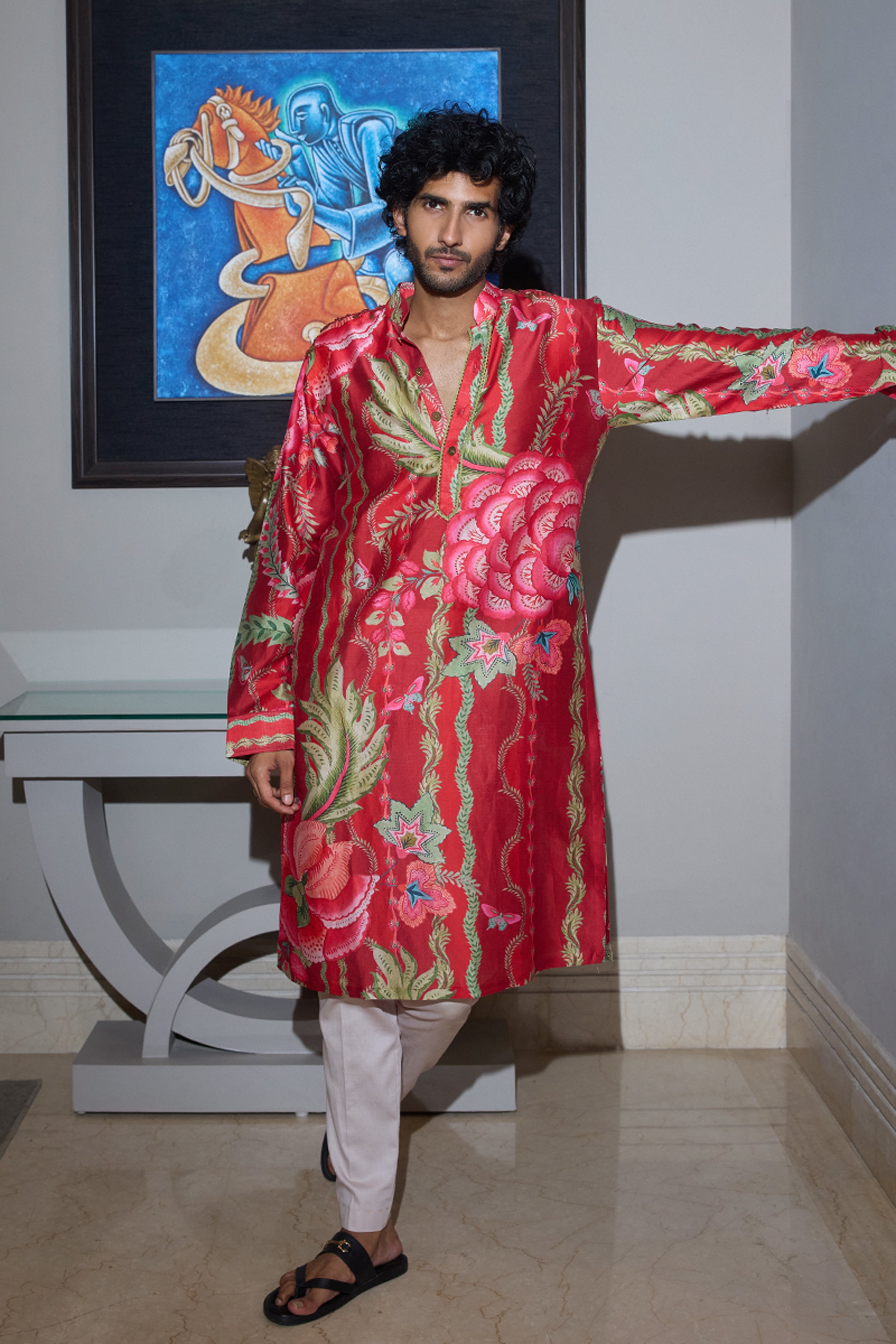 MAHIMA MAHAJAN KURTA PANT SINDOORI RED