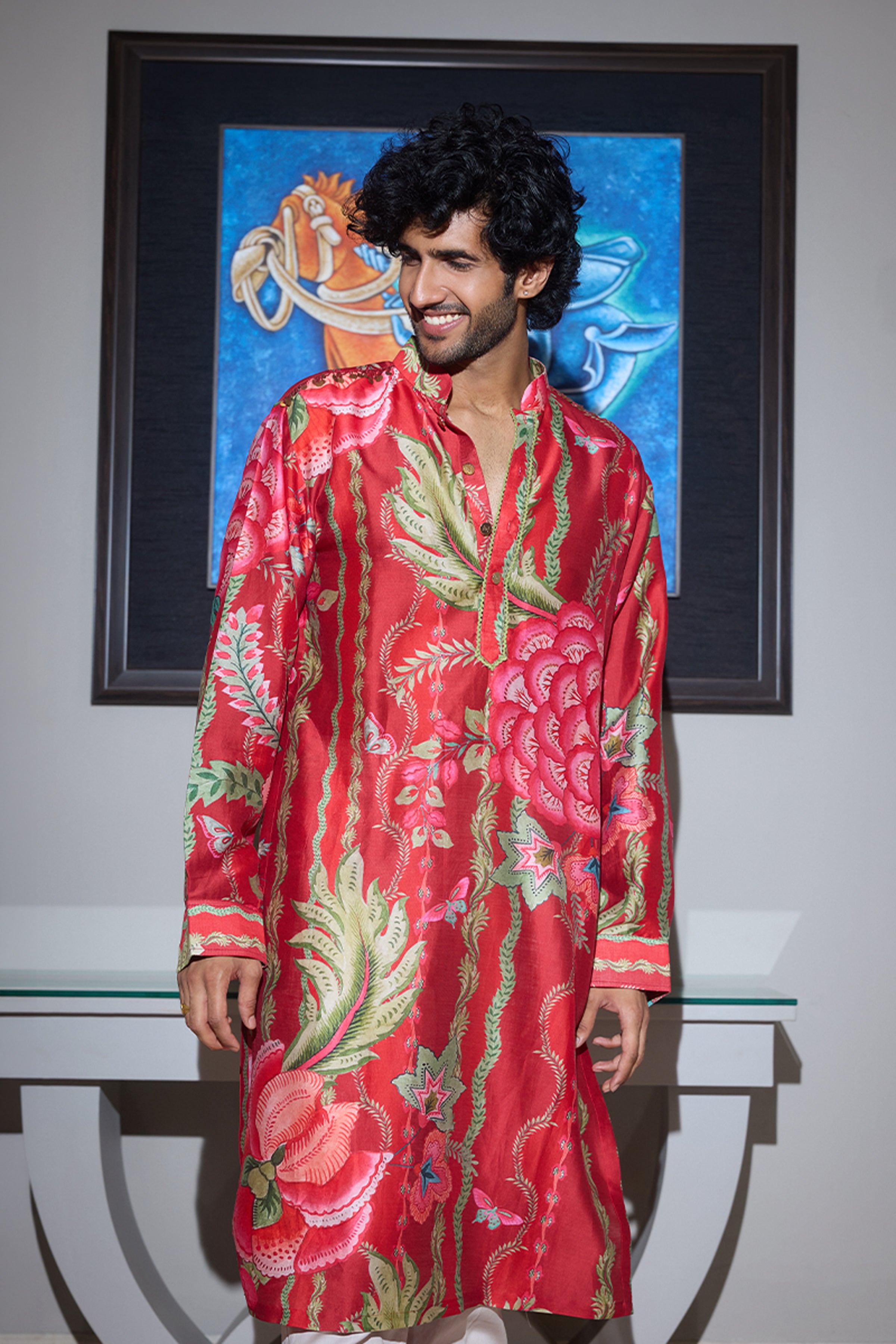 MAHIMA MAHAJAN KURTA PANT SINDOORI RED