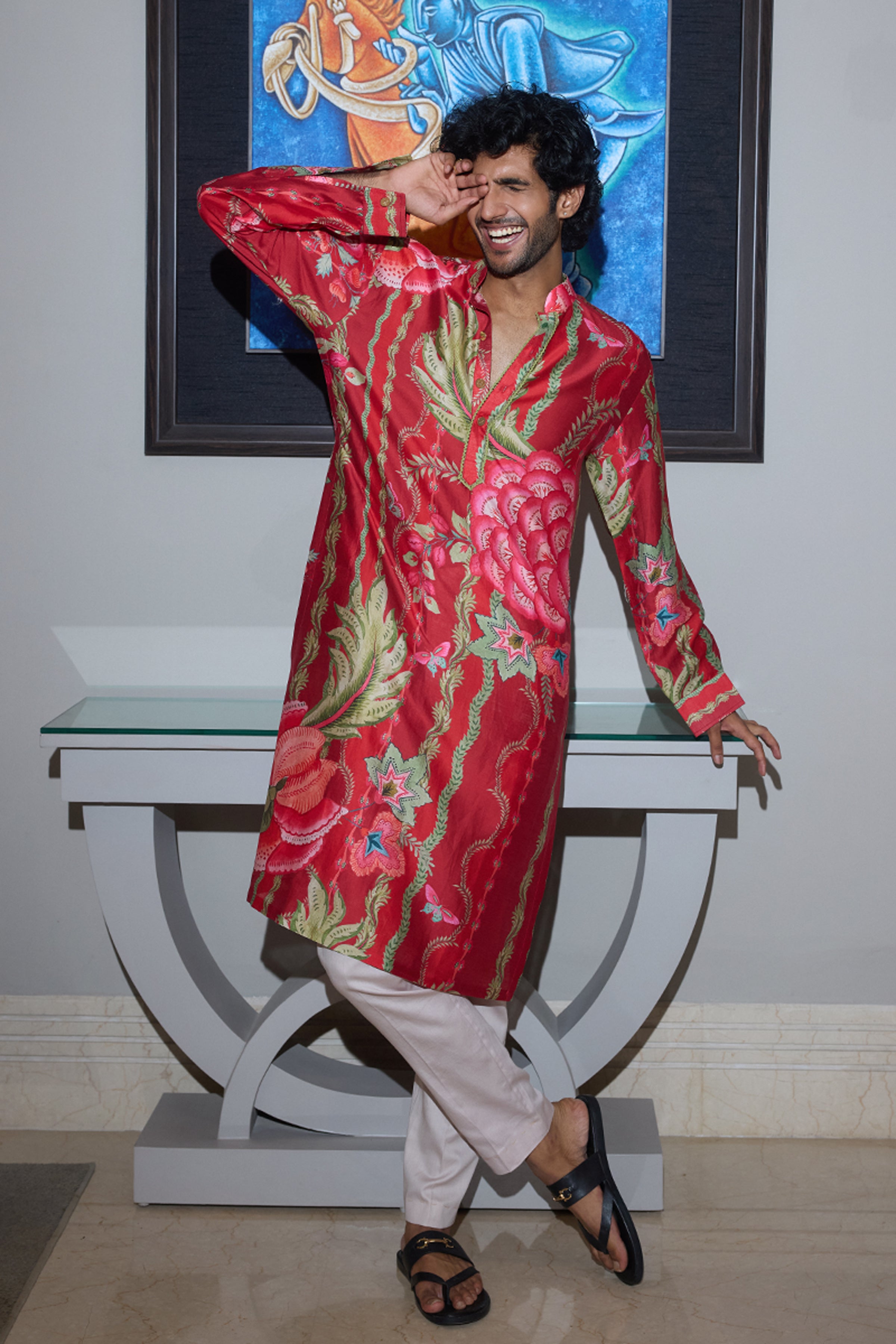 MAHIMA MAHAJAN KURTA PANT SINDOORI RED
