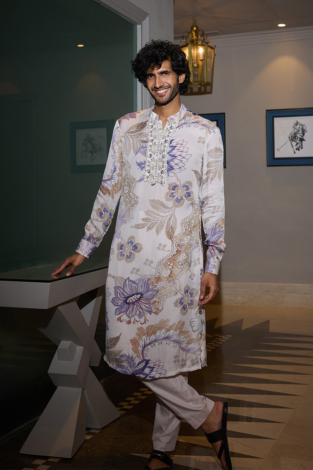 MAHIMA MAHAJAN KURTA PANT OCEN BLUE