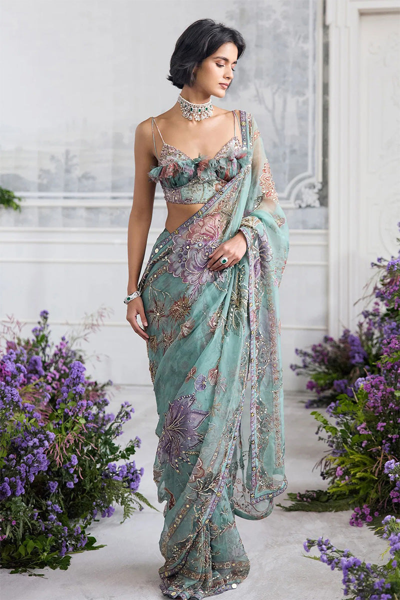 Drape Saree Blouse Jade Green