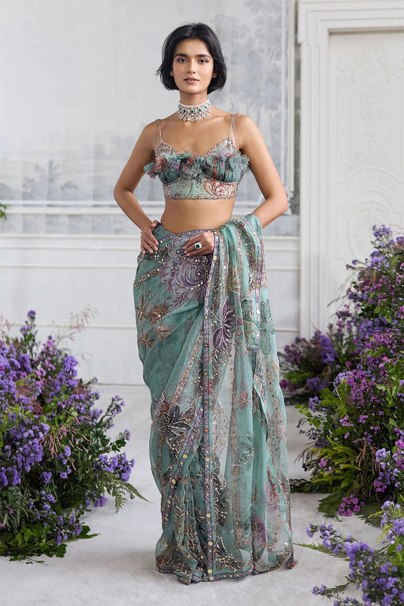 Drape Saree Blouse Jade Green