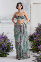 Drape Saree Blouse Jade Green