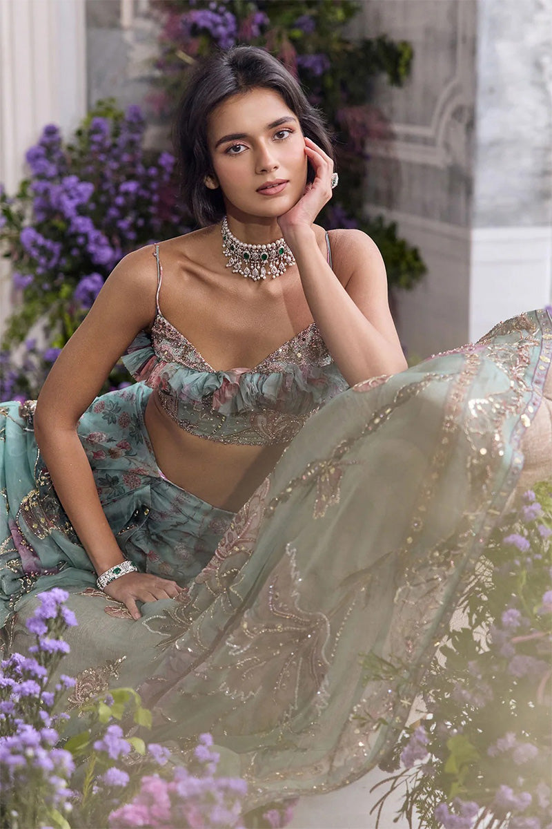 Drape Saree Blouse Jade Green