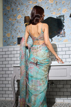DRAPE SAREE BLOUSE JADE GREEN