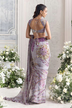 Drape Saree Blouse Lilac Steel