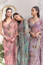Drape Saree Blouse Lilac Steel