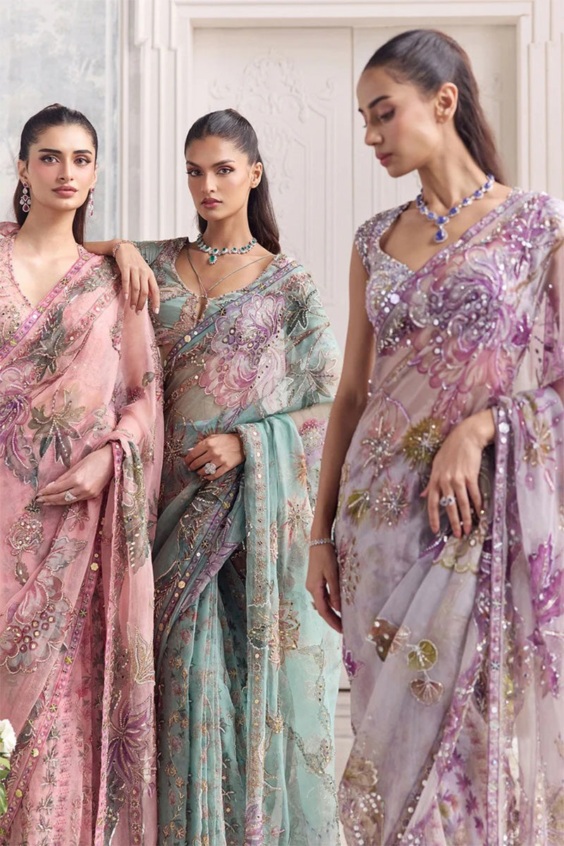 Drape Saree Blouse Lilac Steel