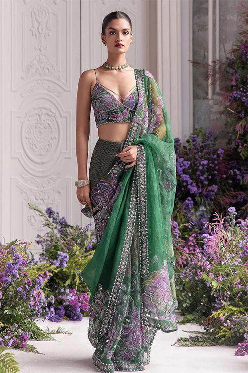 Drape Saree Blouse Forest Green