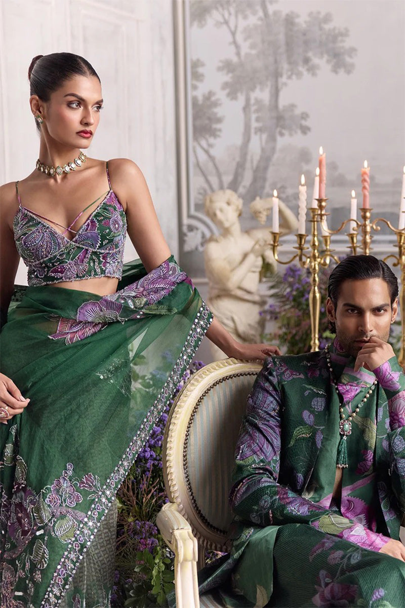 Drape Saree Blouse Forest Green