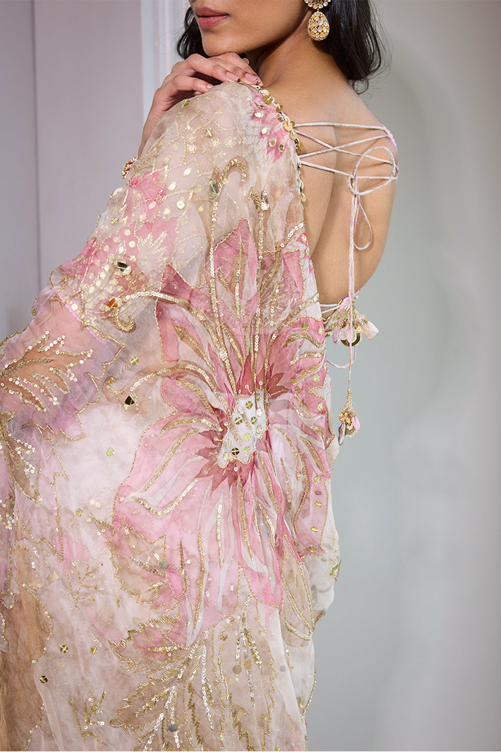 DRAPE SAREE BLOUSE IVORY