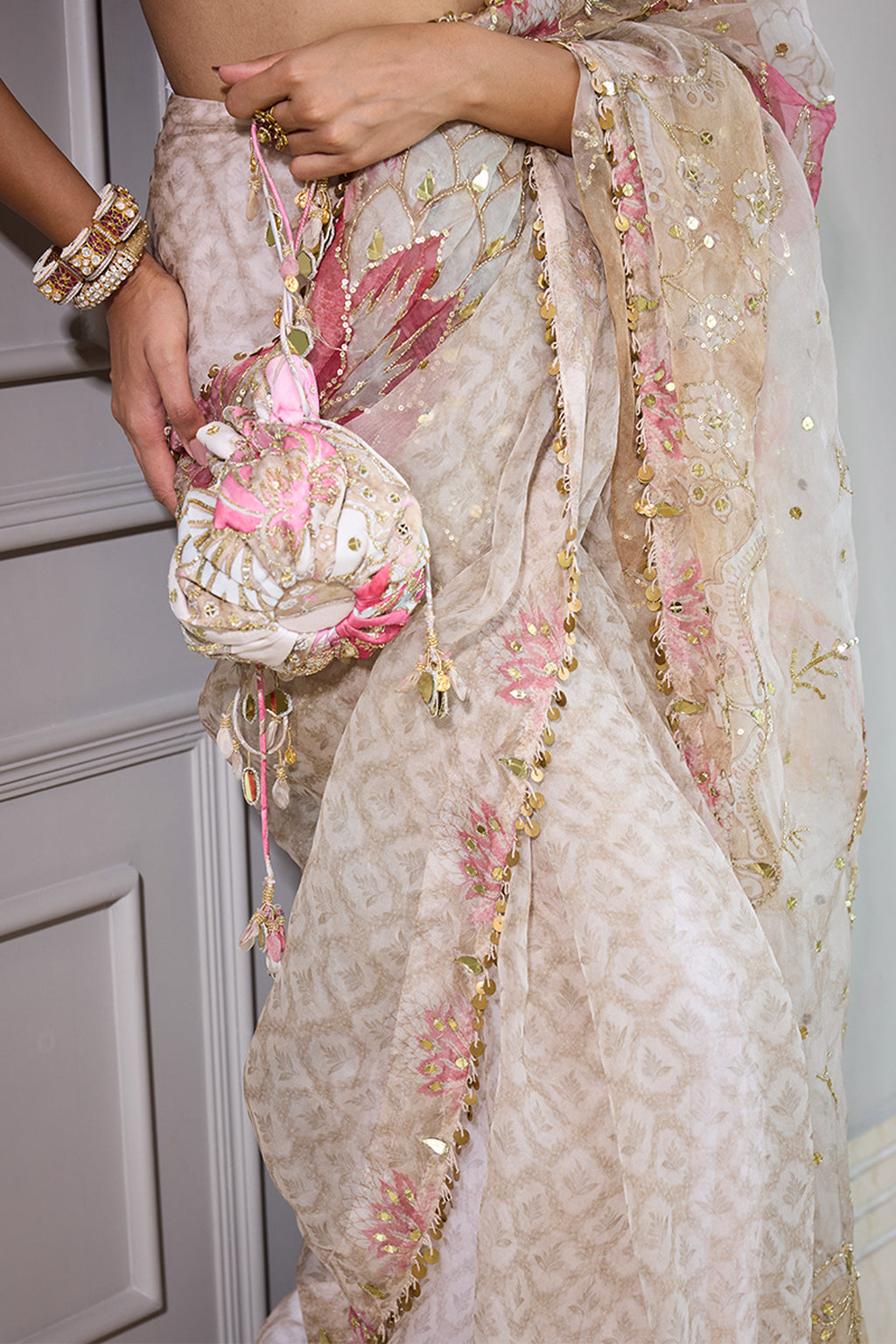 DRAPE SAREE BLOUSE IVORY
