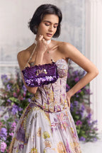 Corset Lehenga Lilac Steel