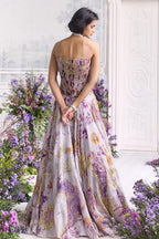 Corset Lehenga Lilac Steel