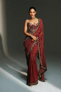 Draped Saree Corset Sindoori Red