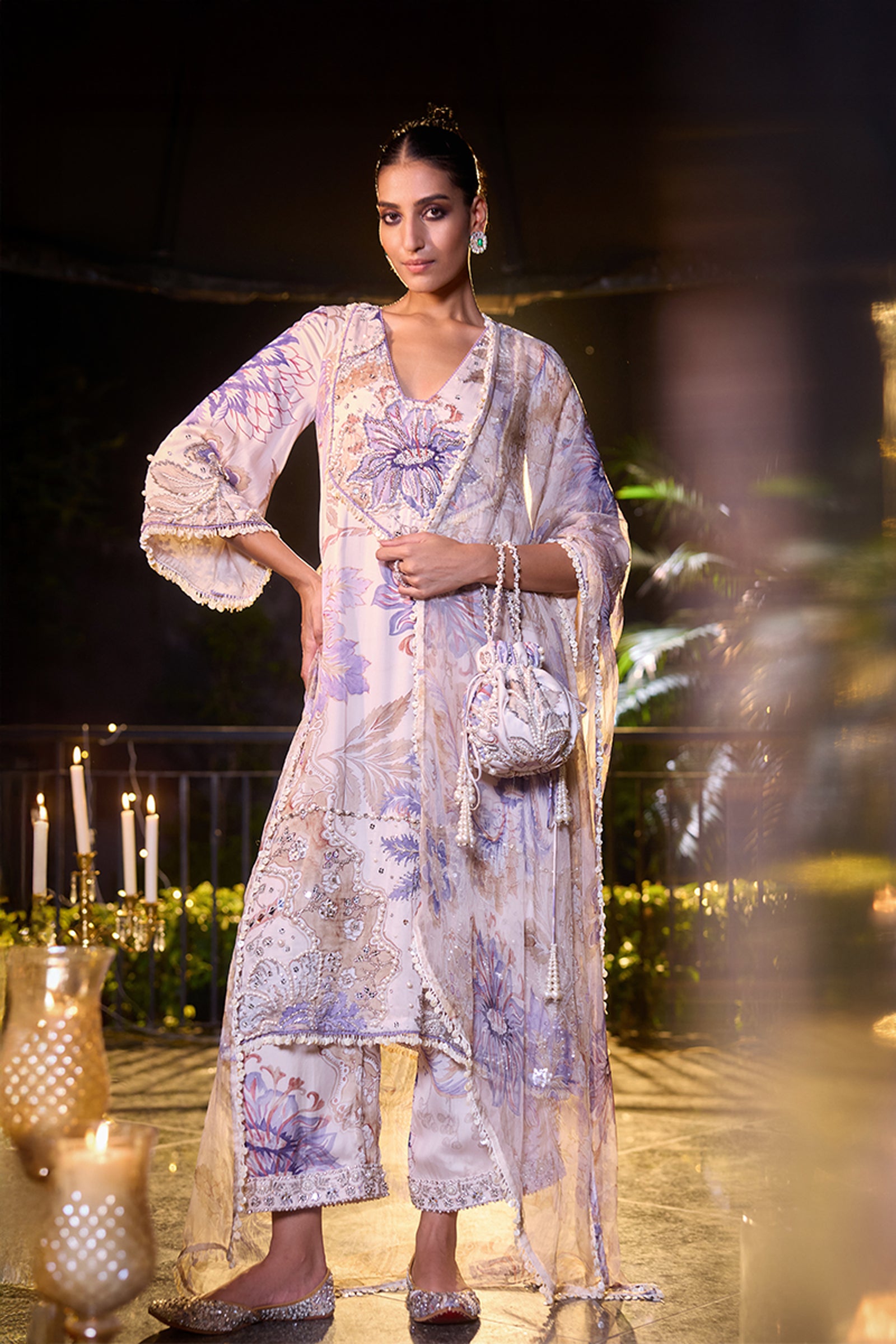 MAHIMA MAHAJAN KURTA PANT DUPATTA OCEN BLUE