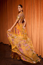 LEHENGA BLOUSE DUPATTA KESAR