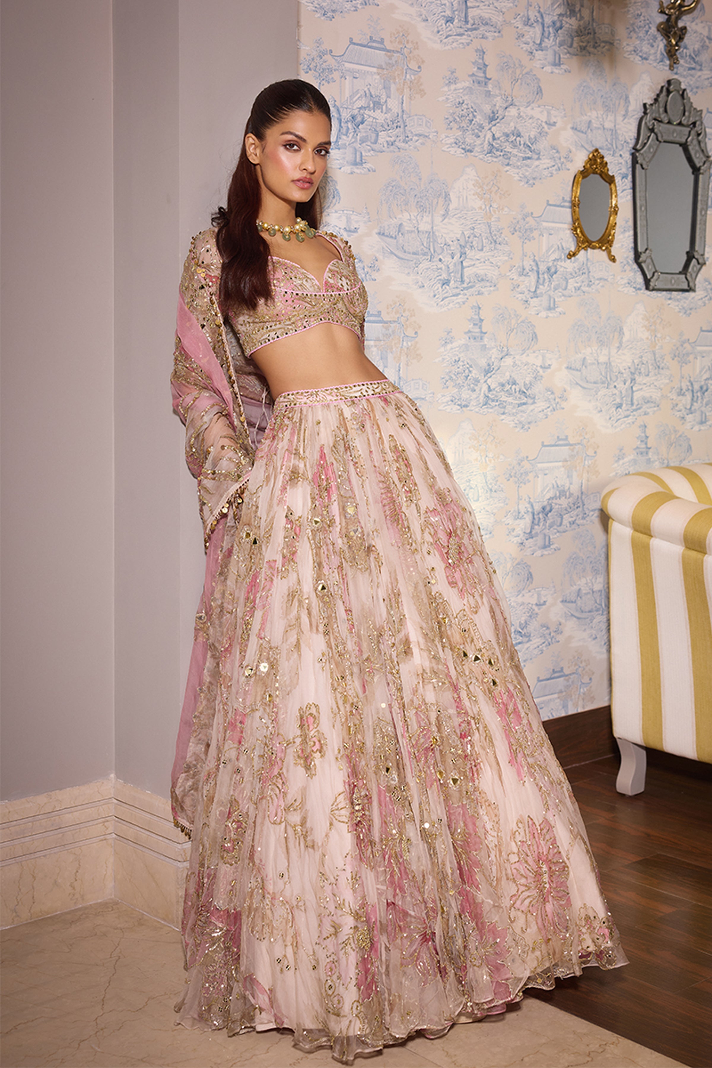 MAHIMA MAHAJAN LEHENGA BLOUSE DUPATTA IVORY