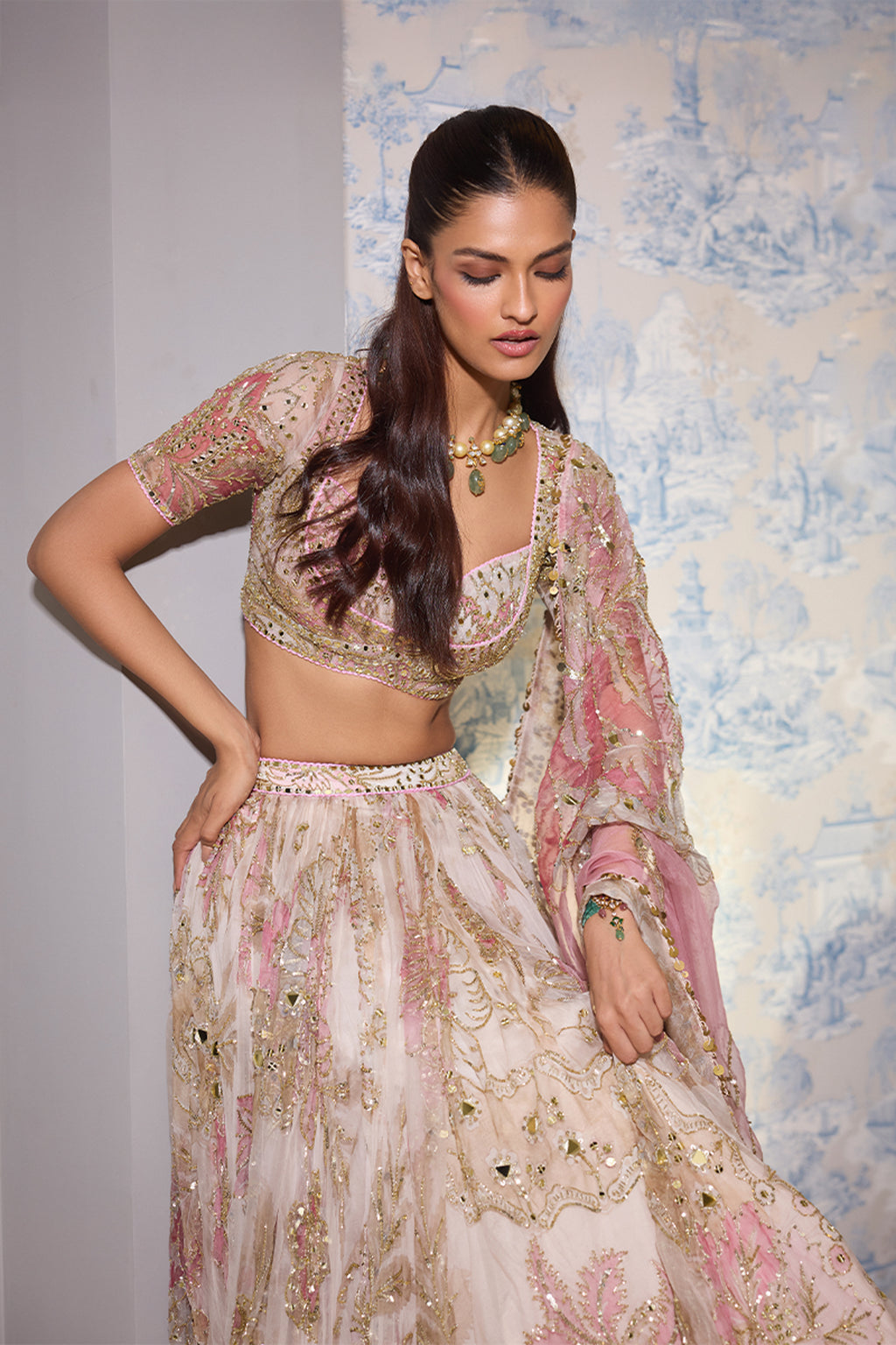 LEHENGA BLOUSE DUPATTA IVORY
