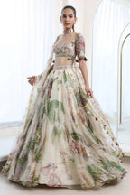 Lehenga Blouse Dupatta Ivory-Multi