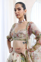 Lehenga Blouse Dupatta Ivory-Multi