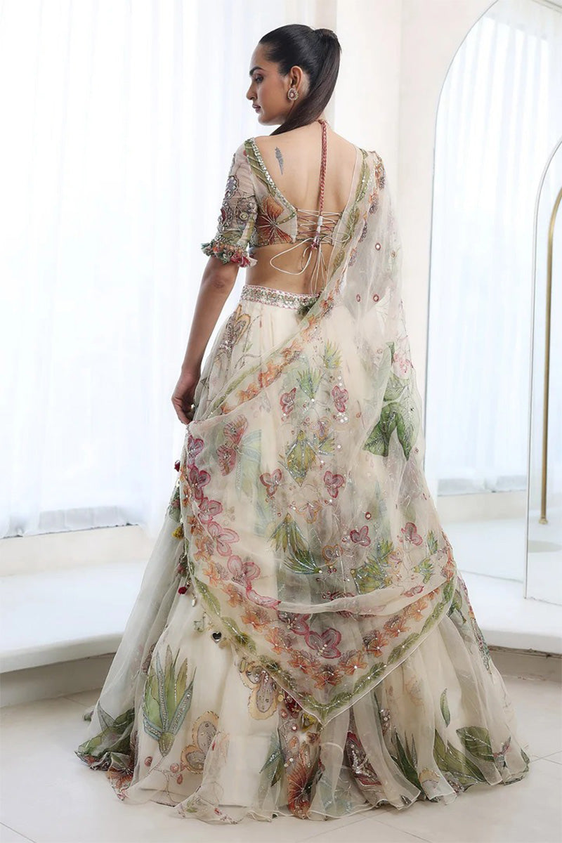 Lehenga Blouse Dupatta Ivory-Multi