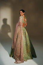 Lehenga Blouse Dupatta Pista-Green-Blush-Pink
