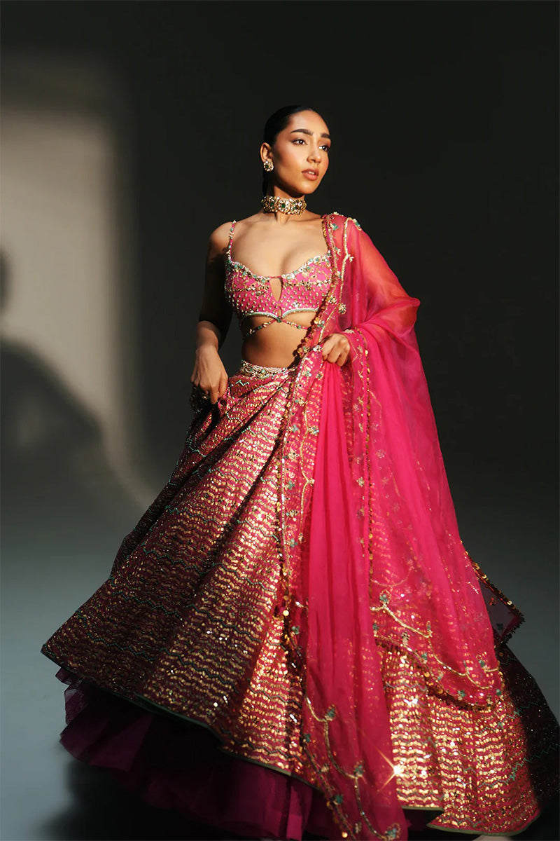 Lehenga Blouse Dupatta Rani Pink