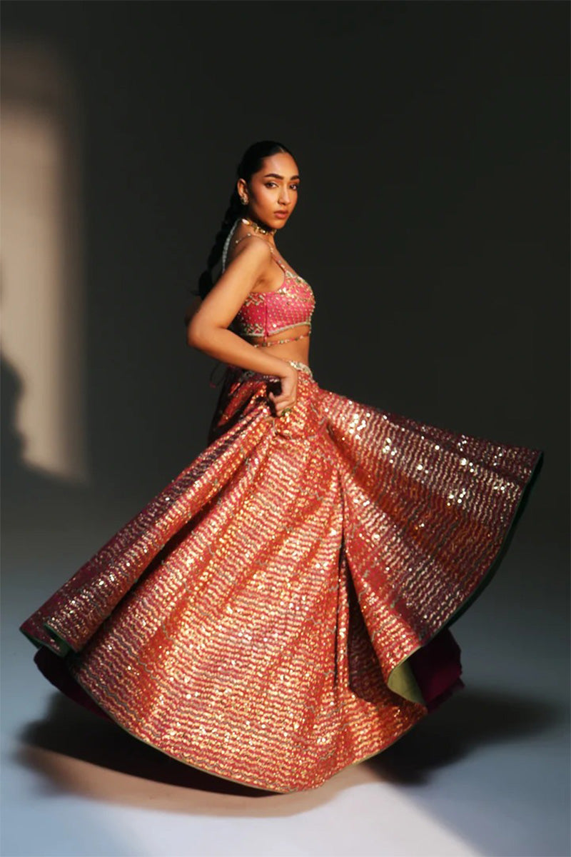 Lehenga Blouse Dupatta Rani Pink
