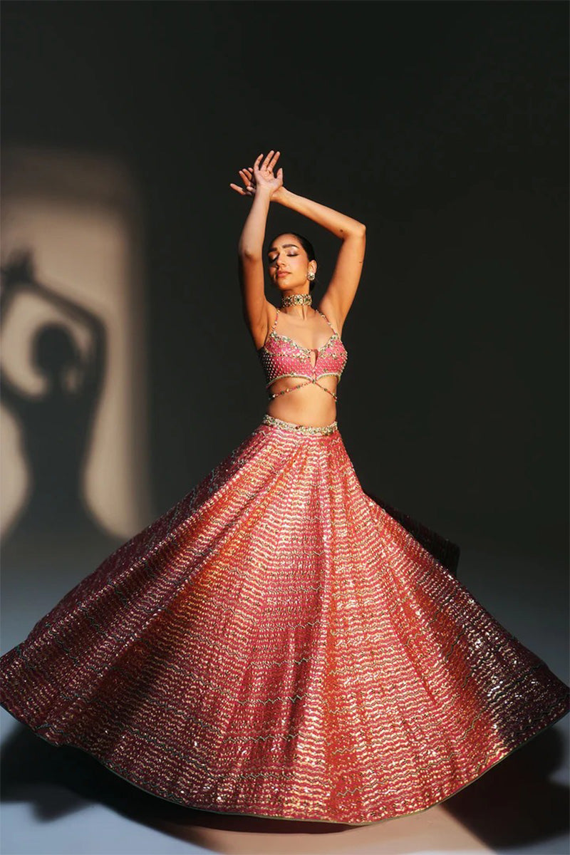 Lehenga Blouse Dupatta Rani Pink