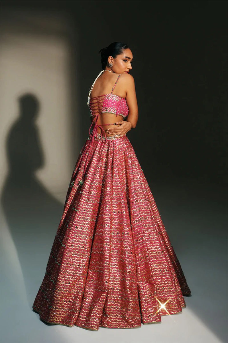 Lehenga Blouse Dupatta Rani Pink