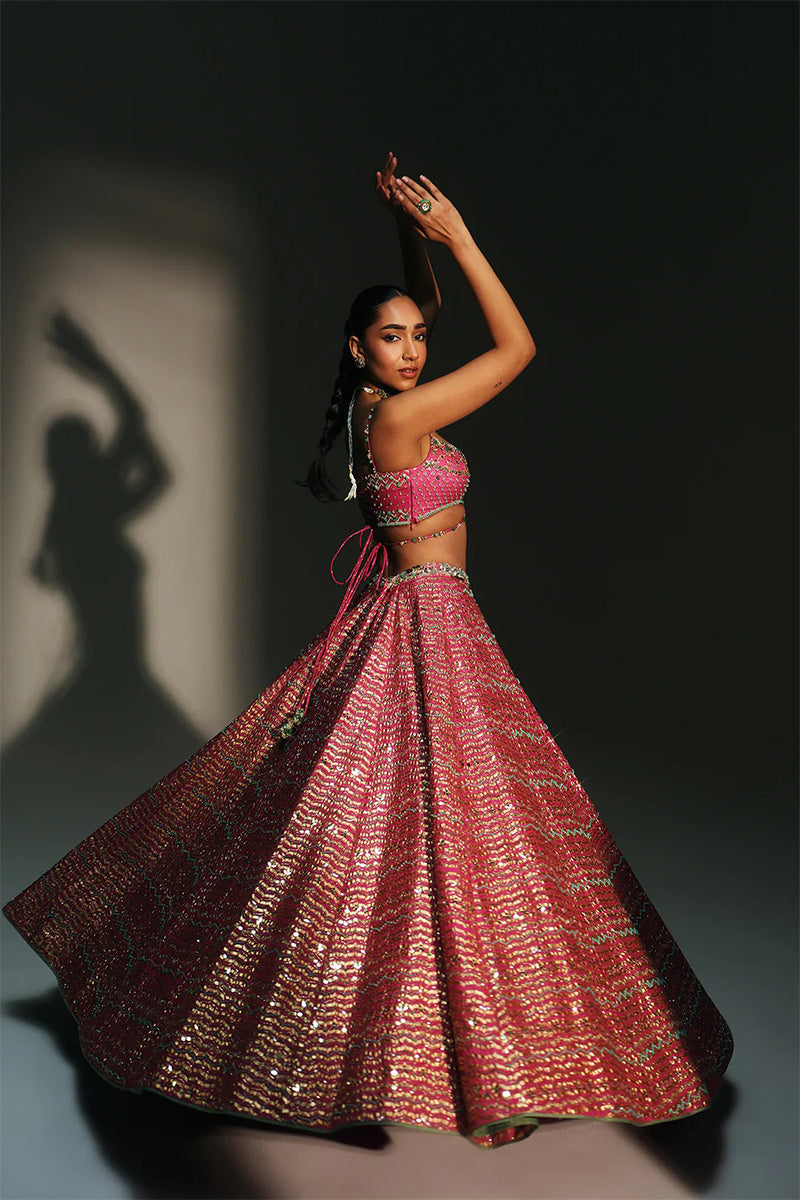 Lehenga Blouse Dupatta Rani Pink