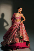 Lehenga Blouse Dupatta Rani Pink