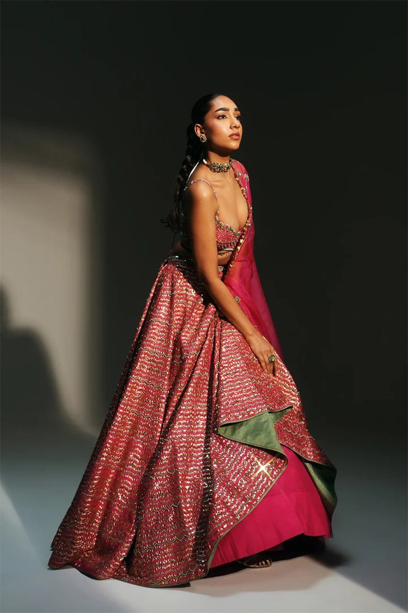 Lehenga Blouse Dupatta Rani Pink