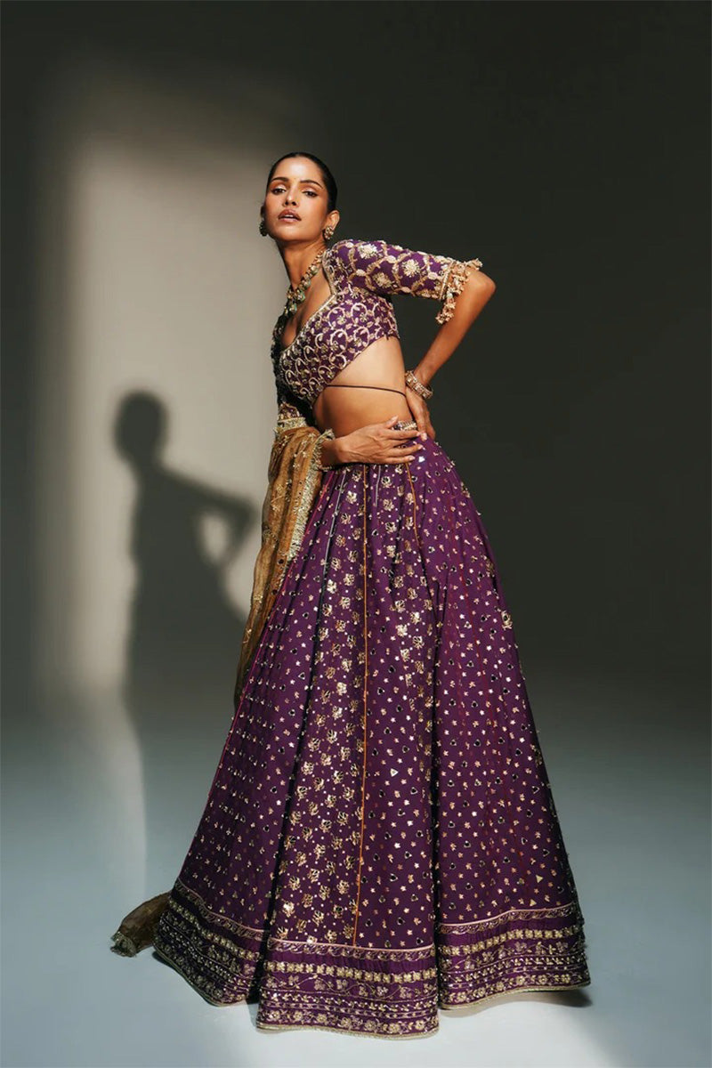 Lehenga Blouse Dupatta Grape Vine