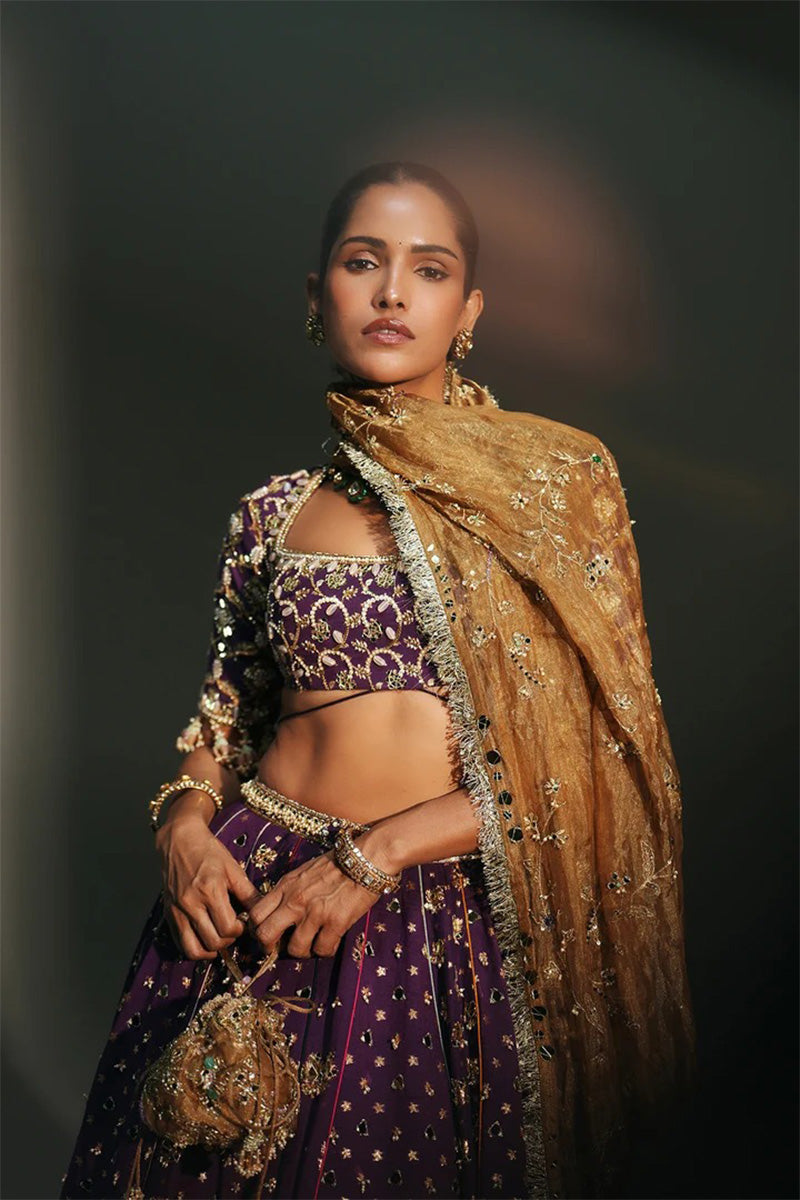 Lehenga Blouse Dupatta Grape Vine