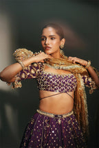 Lehenga Blouse Dupatta Grape Vine