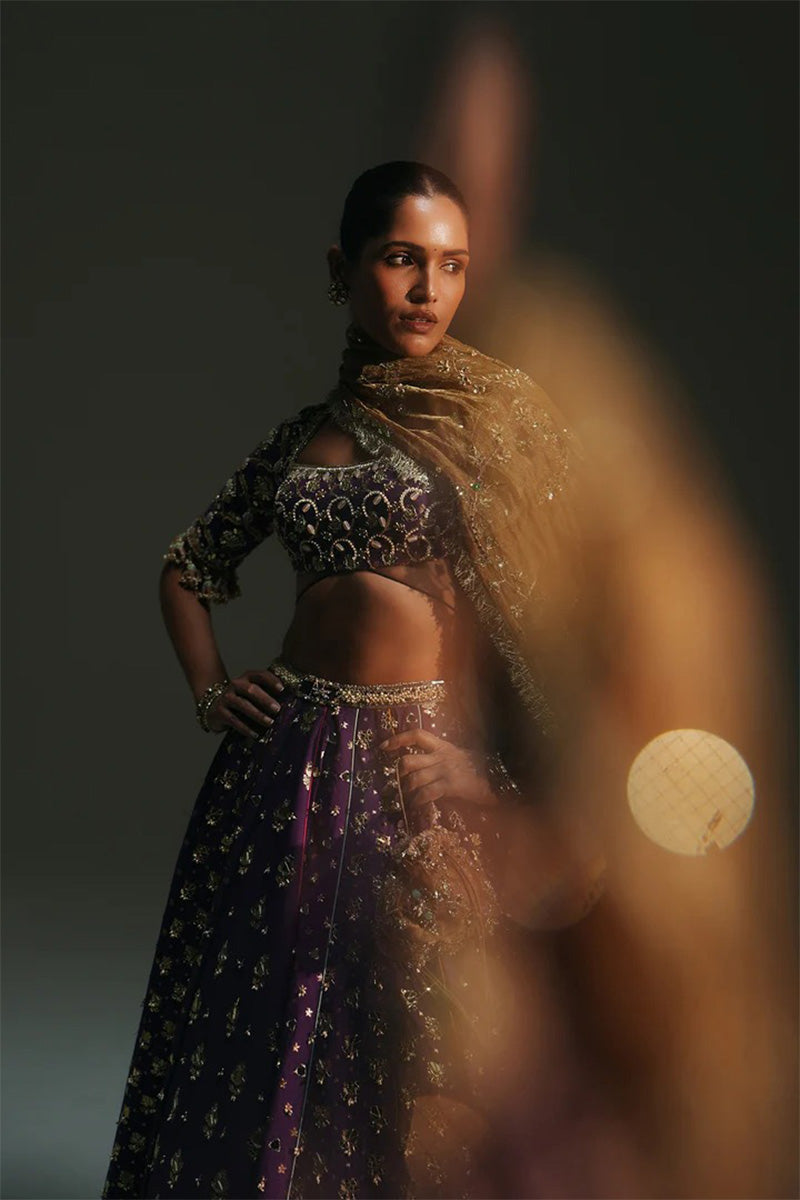 Lehenga Blouse Dupatta Grape Vine